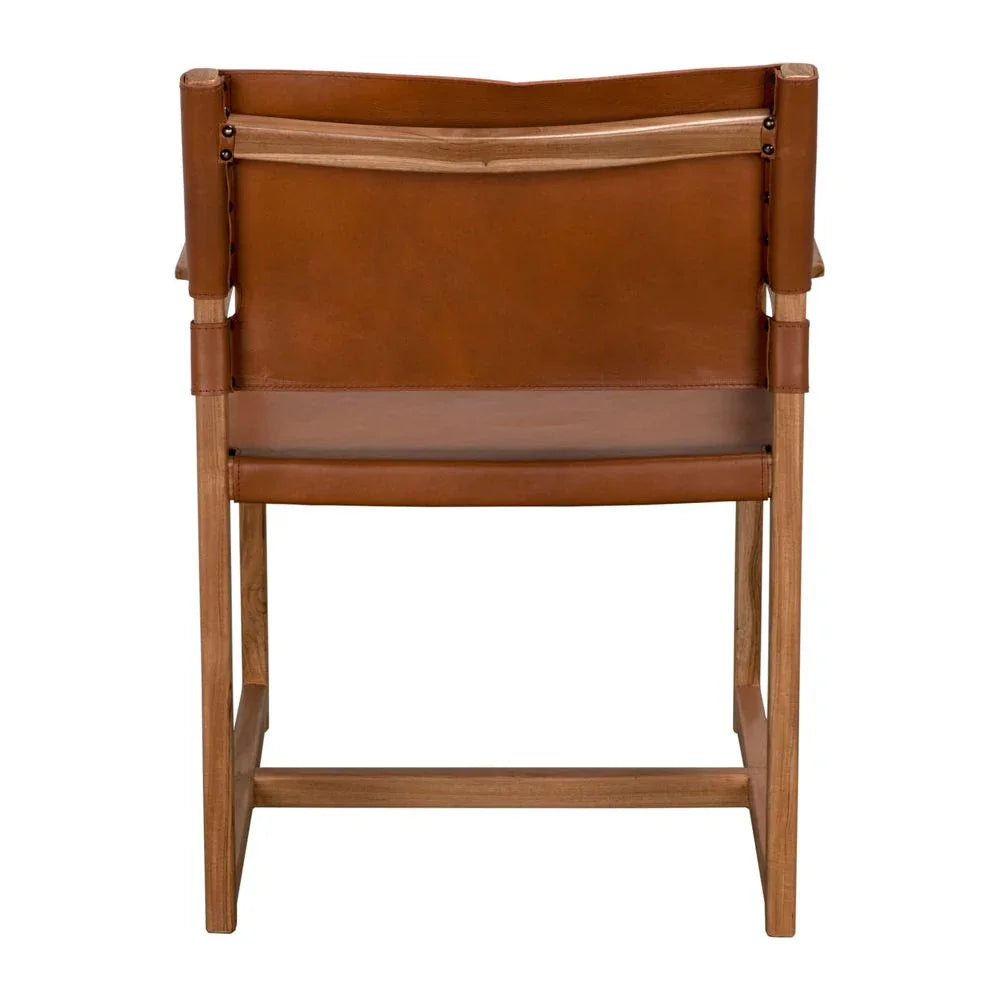 Xavier Tobacco Leather Dining Chair - LOOMLAN - Noir - Dining Chairs