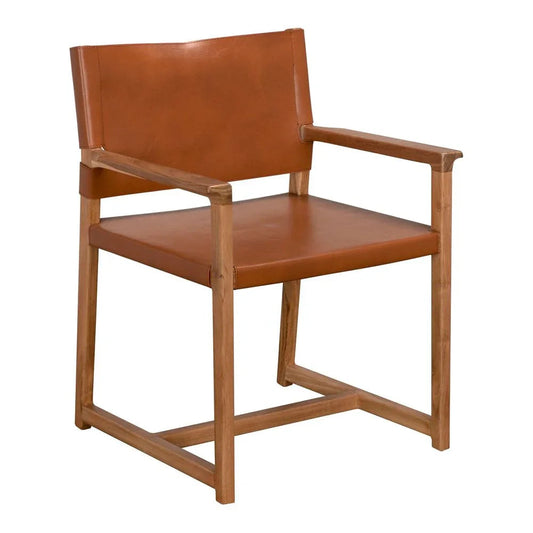Noir Xavier Tobacco Leather Dining Chair