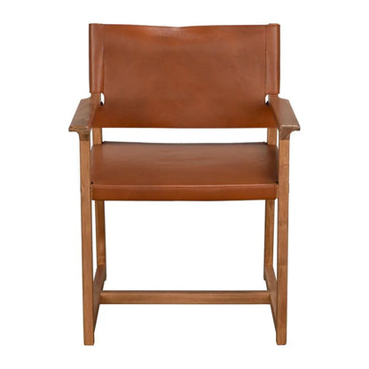 Xavier Tobacco Leather Dining Chair - LOOMLAN - Noir - Dining Chairs