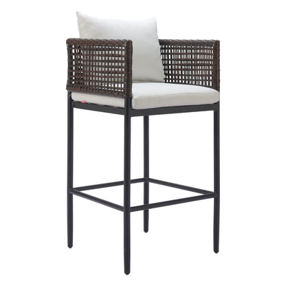 Palm Paradise Aluminum Gray Barstool