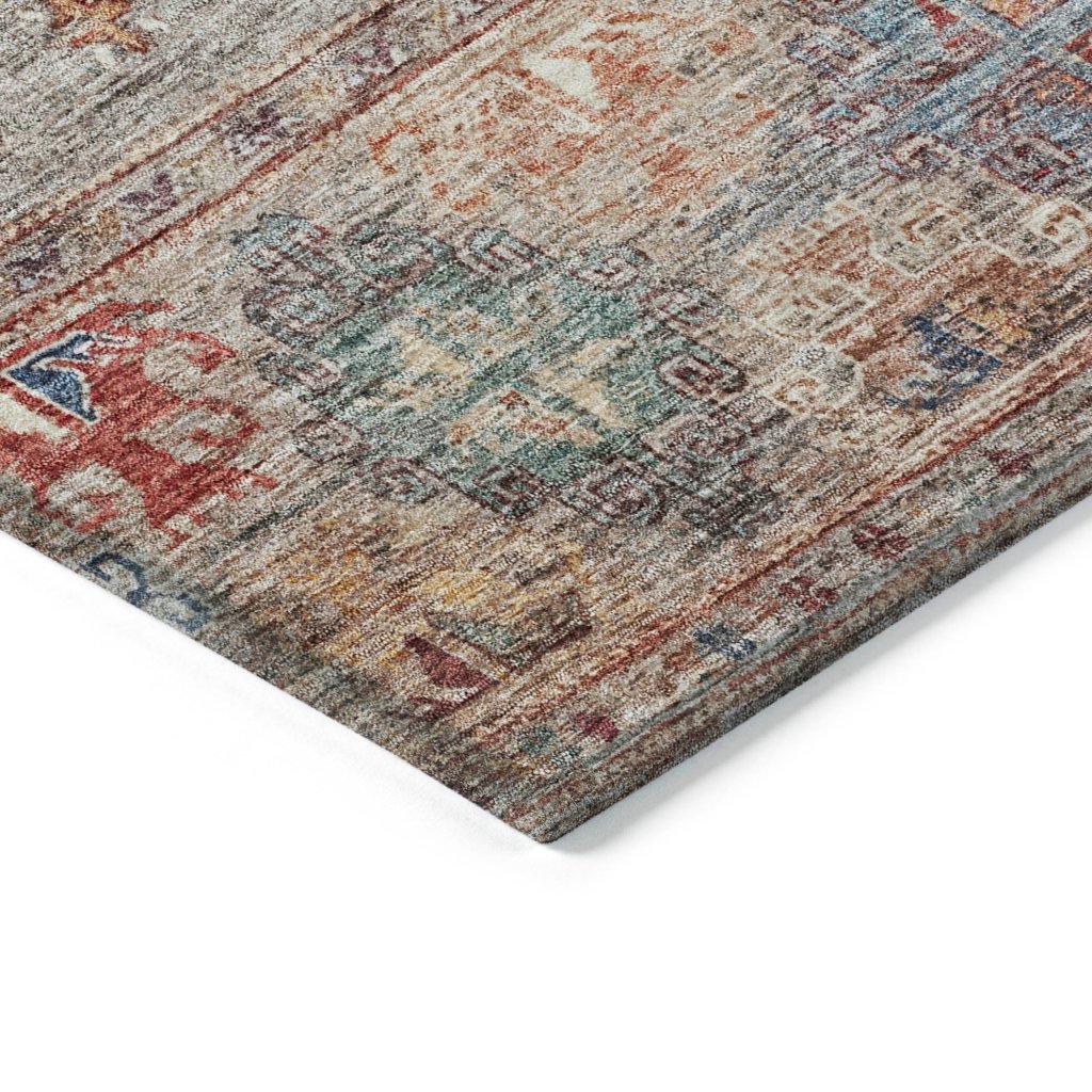 LOOMLAN Rugs Yaniqa Gray Washable Indoor-Outdoor Rug