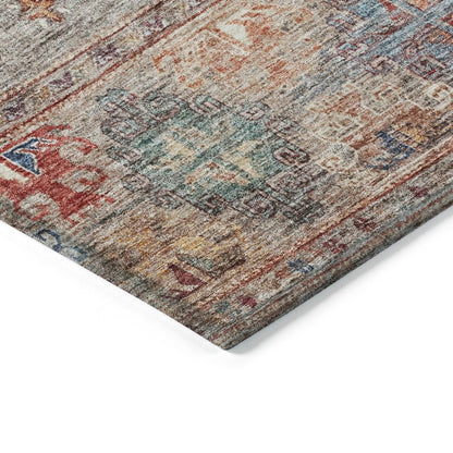 LOOMLAN Rugs Yaniqa Gray Washable Indoor-Outdoor Rug