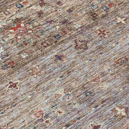LOOMLAN Rugs Yaniqa Gray Washable Indoor-Outdoor Rug