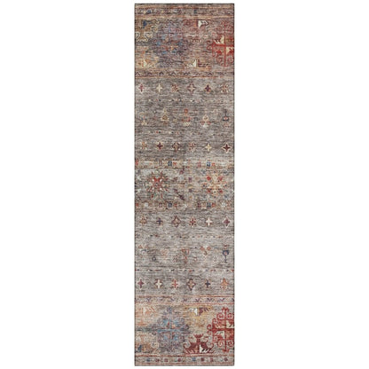 LOOMLAN Rugs Yaniqa Gray Washable Indoor-Outdoor Rug