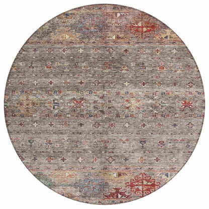LOOMLAN Rugs Yaniqa Gray Washable Indoor-Outdoor Rug