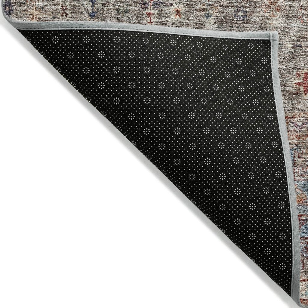LOOMLAN Rugs Yaniqa Gray Washable Indoor-Outdoor Rug