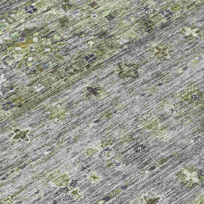 LOOMLAN Rugs Yaniqa Green Washable Indoor-Outdoor Rug