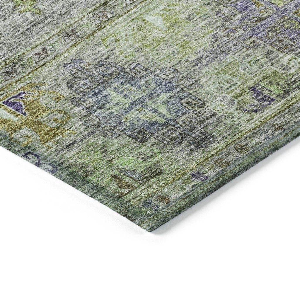 LOOMLAN Rugs Yaniqa Green Washable Indoor-Outdoor Rug