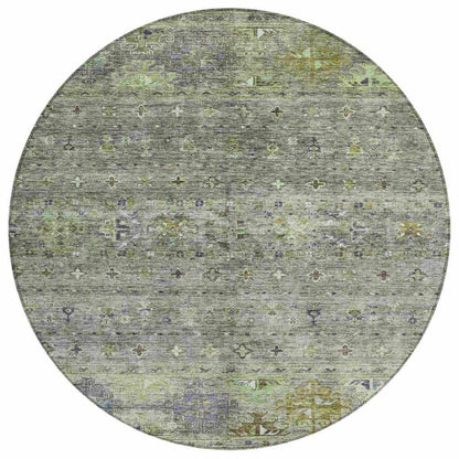 LOOMLAN Rugs Yaniqa Green Washable Indoor-Outdoor Rug