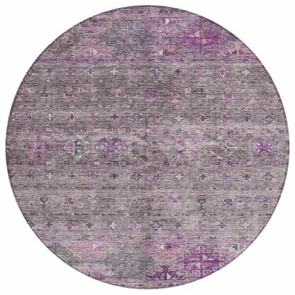 LOOMLAN Rugs Yaniqa Purple Washable Indoor-Outdoor Rug