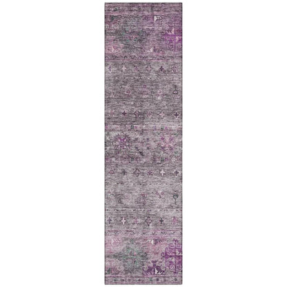 LOOMLAN Rugs Yaniqa Purple Washable Indoor-Outdoor Rug