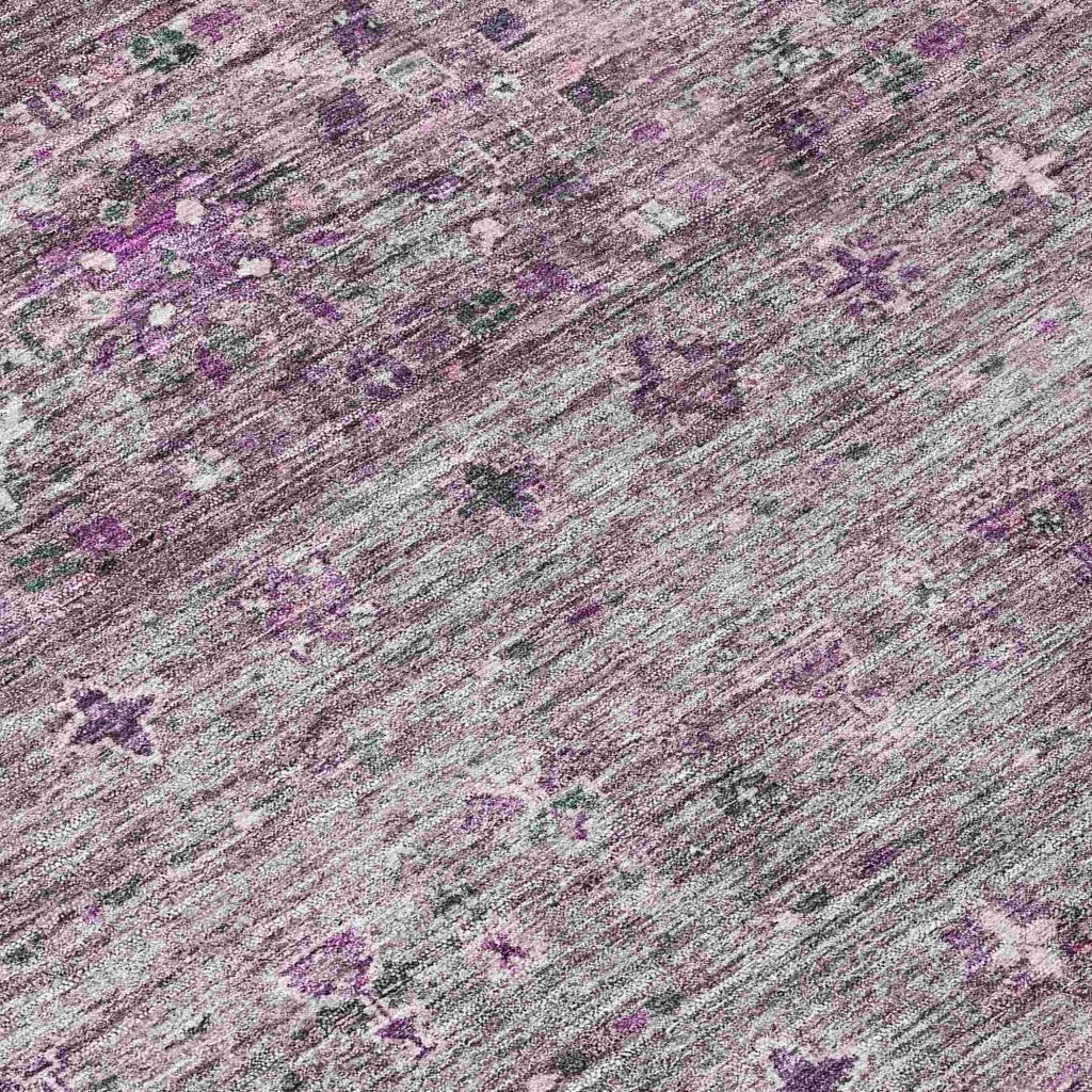 LOOMLAN Rugs Yaniqa Purple Washable Indoor-Outdoor Rug