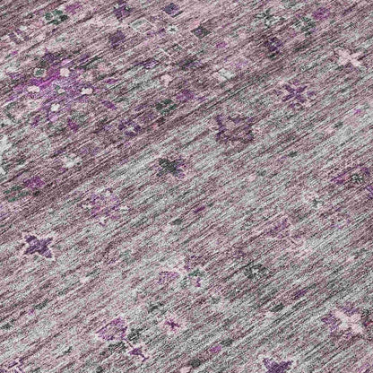 LOOMLAN Rugs Yaniqa Purple Washable Indoor-Outdoor Rug