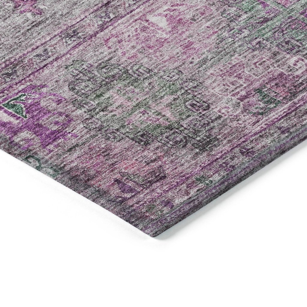 LOOMLAN Rugs Yaniqa Purple Washable Indoor-Outdoor Rug