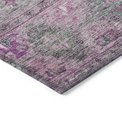 LOOMLAN Rugs Yaniqa Purple Washable Indoor-Outdoor Rug