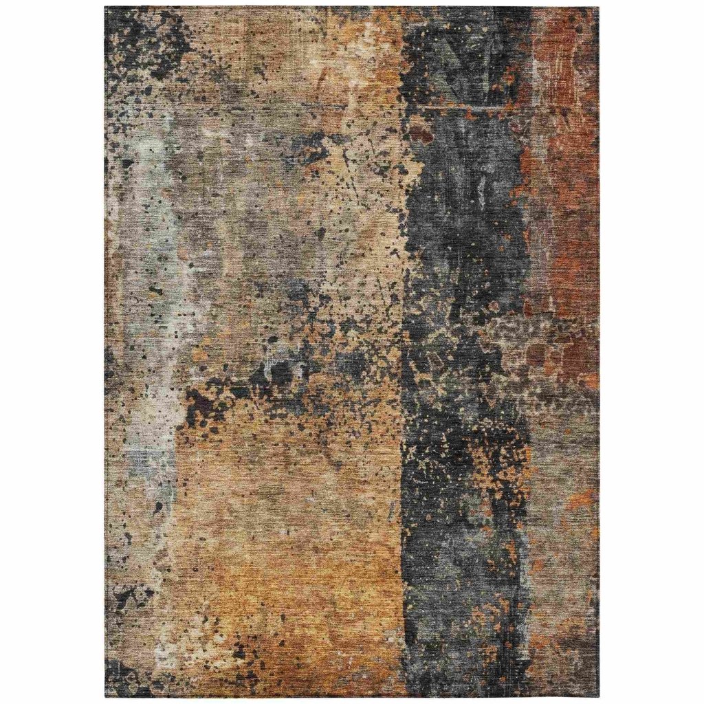 LOOMLAN Rugs Yasmineh Orange Washable Indoor-Outdoor Rug