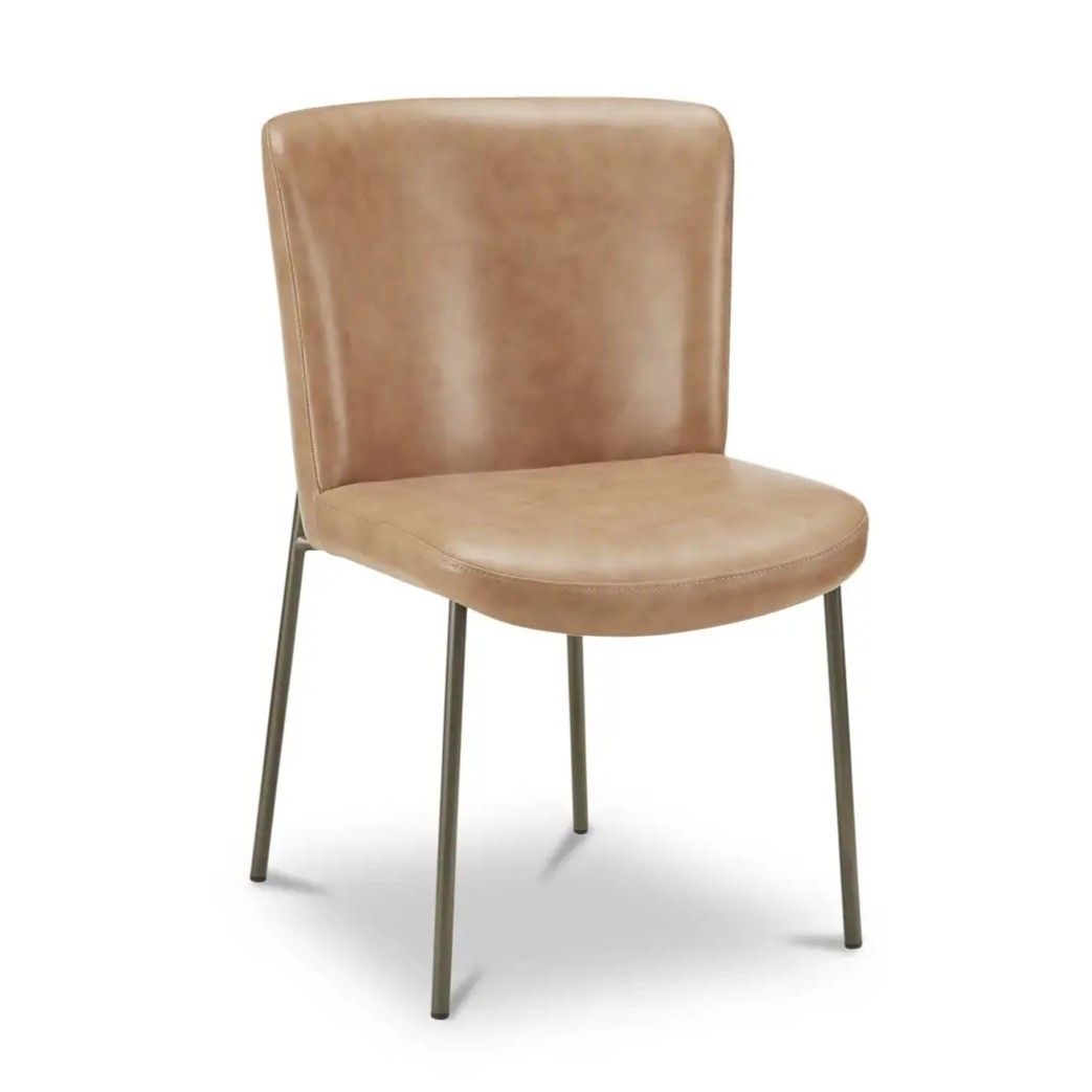 Early Curved Back Leather Dining Chair (Set Of 2)