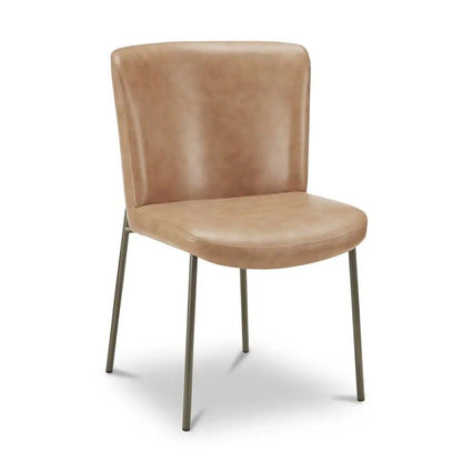 Early Curved Back Leather Dining Chair (Set Of 2)