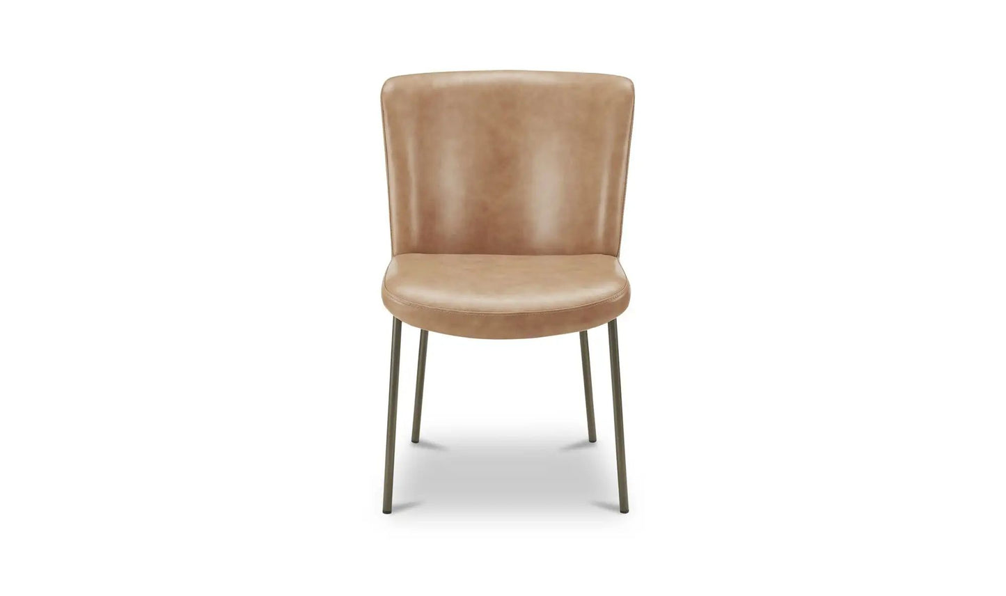 Early Curved Back Leather Dining Chair (Set Of 2)