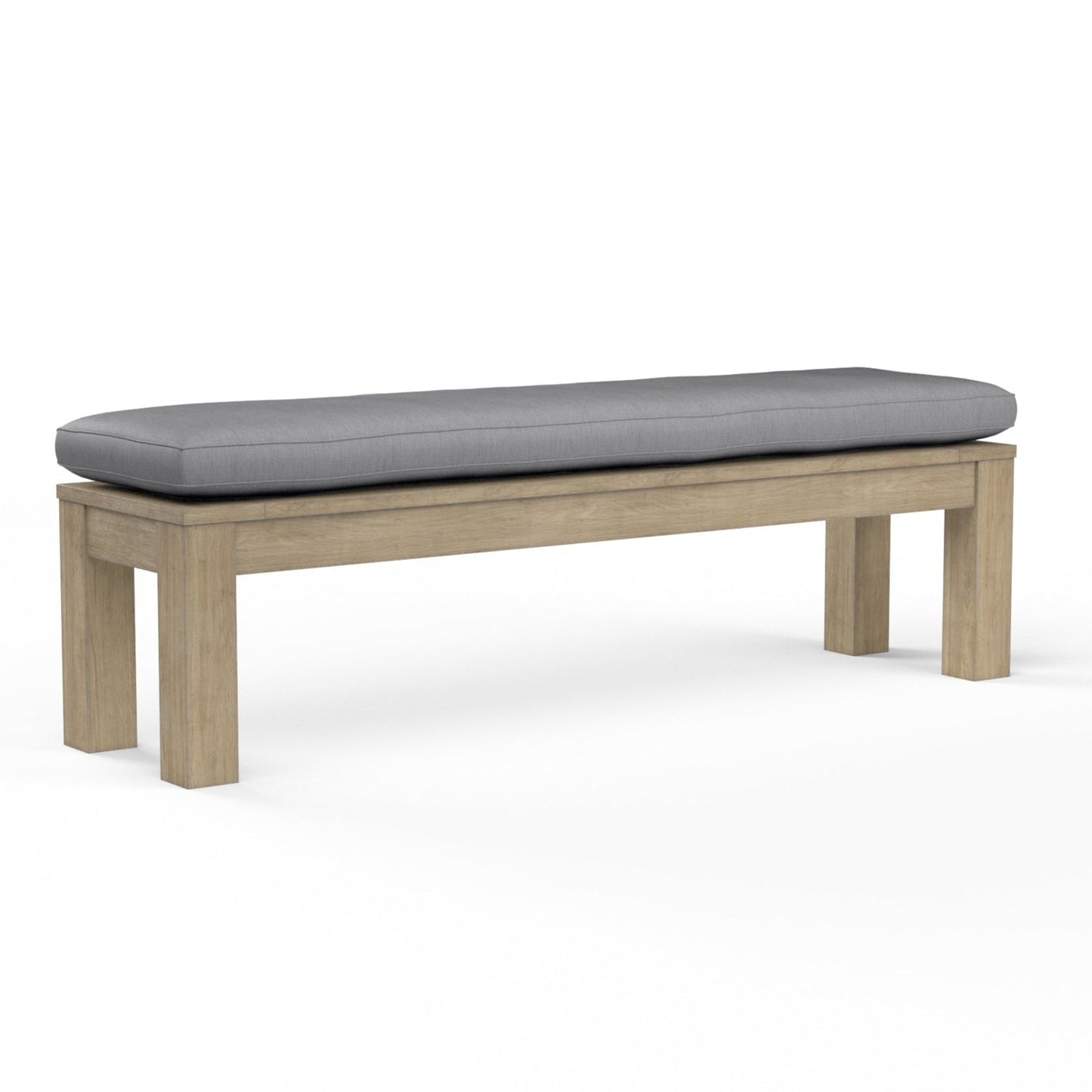 Coastal Teak Sunbrella Upholstered Outdoor Dining Bench