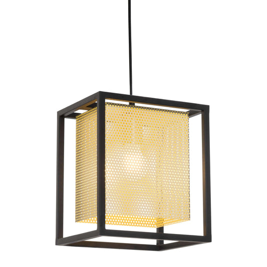 Yves Ceiling Lamp Gold & Black - Sideboards and Things Brand_Zuo Modern, Color_Black, Color_Gold, Depth_0-10, Features_Adjustable Height, Finish_Polished, Finish_Powder Coated, Height_10-20, Materials_Metal, Metal Type_Steel, Product Type_Pendant, Width_0-10