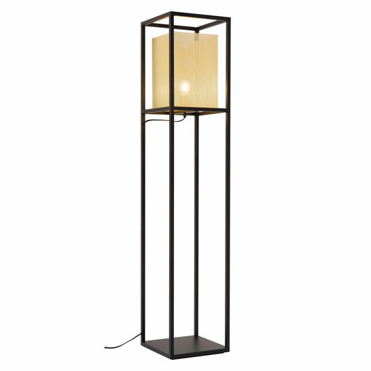 Yves Floor Lamp Gold & Black - Sideboards and Things Brand_Zuo Modern, Color_Black, Color_Gold, Depth_10-20, Finish_Polished, Finish_Powder Coated, Height_50-60, Materials_Metal, Metal Type_Steel, Product Type_Floor Lamp, Width_10-20