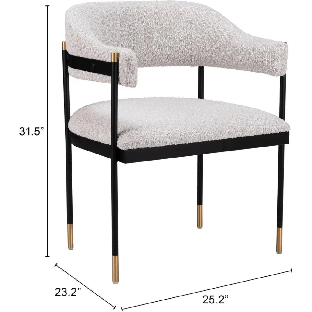 Zuo Modern Zadar Misty Gray Dining Arm Chair