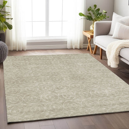 LOOMLAN Rugs Zafrine Beige Washable Indoor-Outdoor Rug