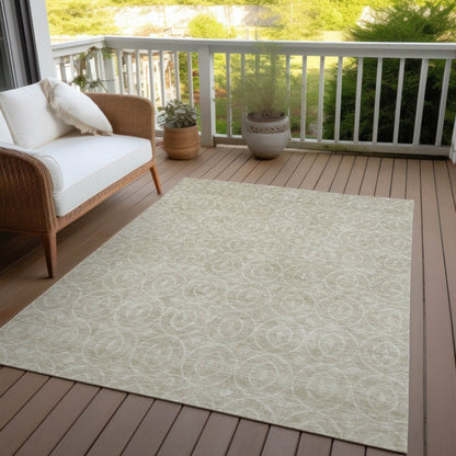 LOOMLAN Rugs Zafrine Beige Washable Indoor-Outdoor Rug