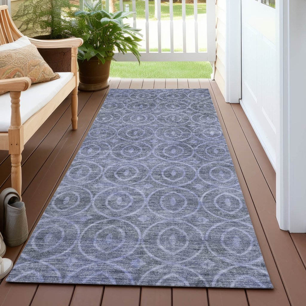 LOOMLAN Rugs Zafrine Denim Washable Indoor-Outdoor Rug