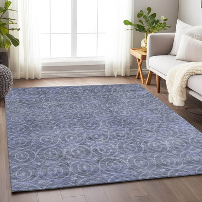 LOOMLAN Rugs Zafrine Denim Washable Indoor-Outdoor Rug