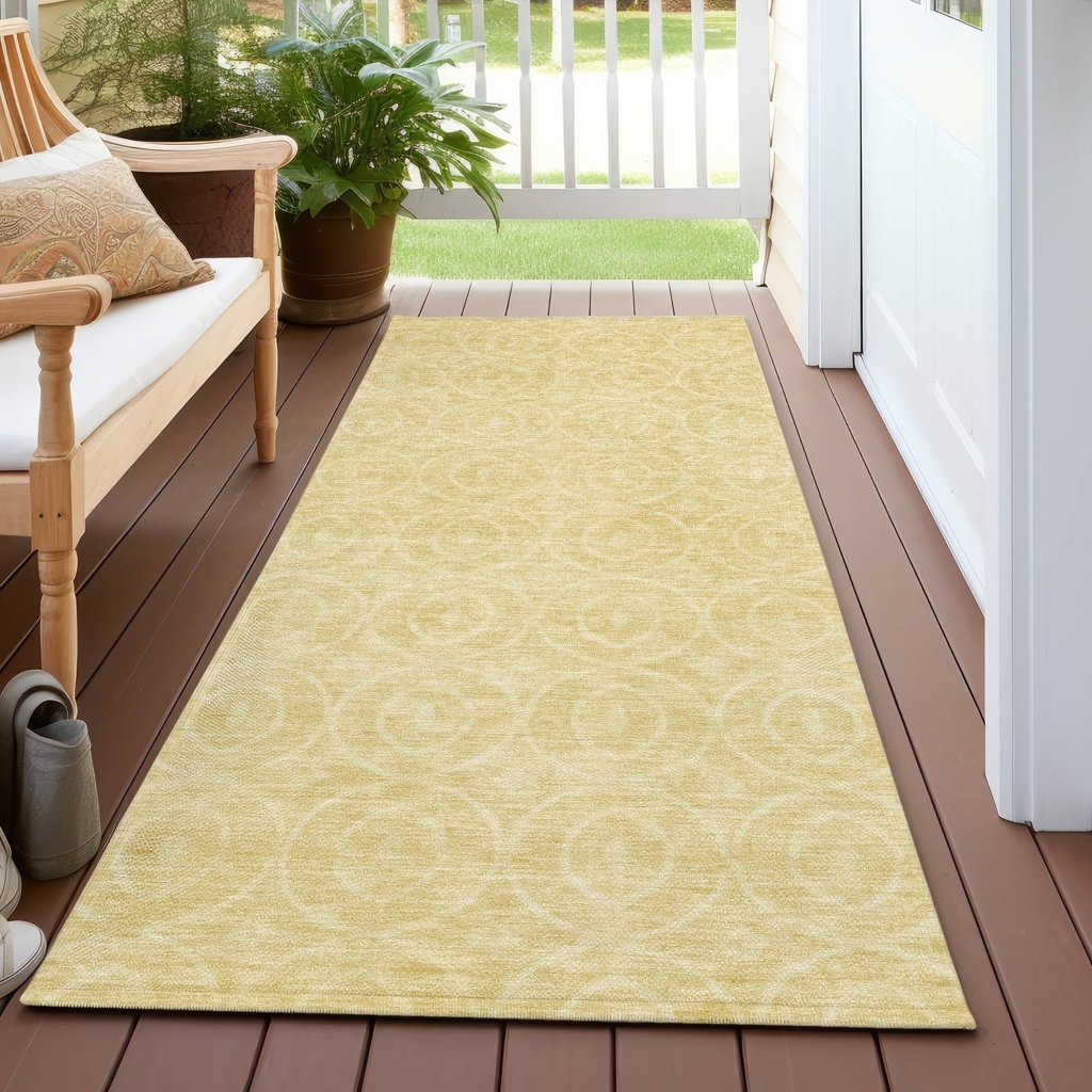 Zafrine Gold Washable Indoor - Outdoor Rug - LOOMLAN - LOOMLAN Rugs - Outdoor Rugs