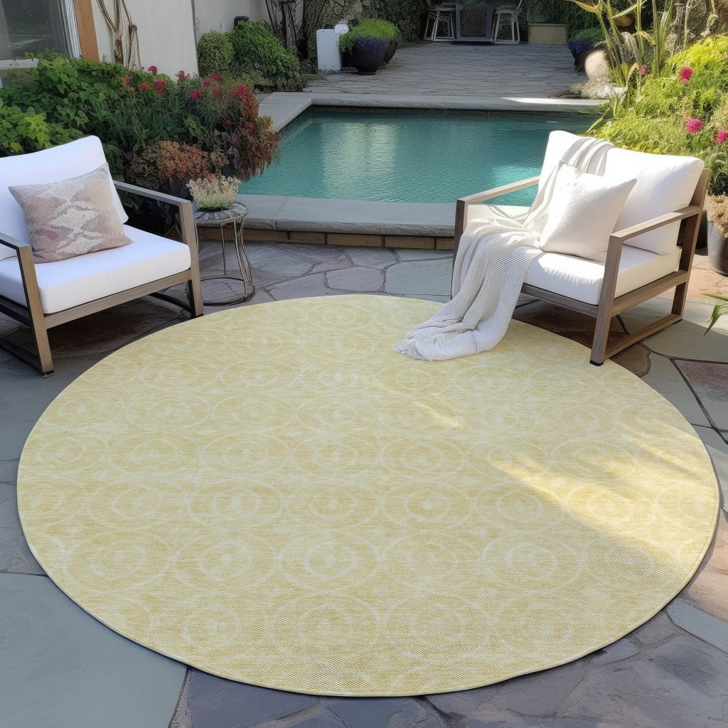 Zafrine Gold Washable Indoor - Outdoor Rug - LOOMLAN - LOOMLAN Rugs - Outdoor Rugs