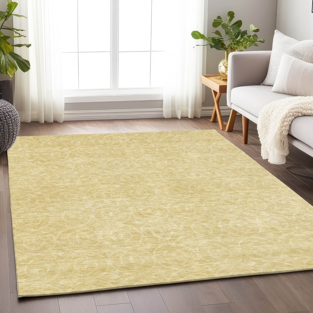 Zafrine Gold Washable Indoor - Outdoor Rug - LOOMLAN - LOOMLAN Rugs - Outdoor Rugs