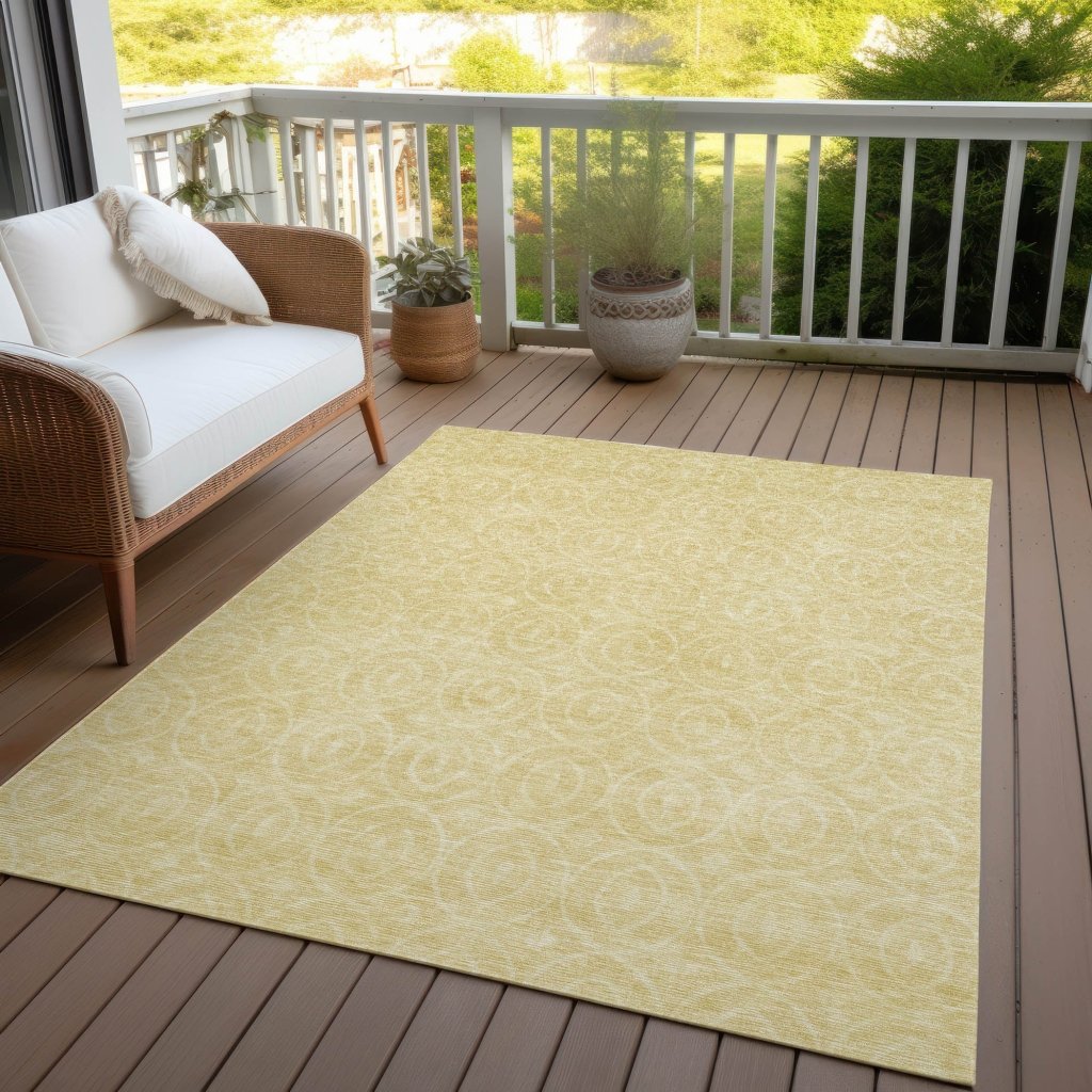 Zafrine Gold Washable Indoor - Outdoor Rug - LOOMLAN - LOOMLAN Rugs - Outdoor Rugs