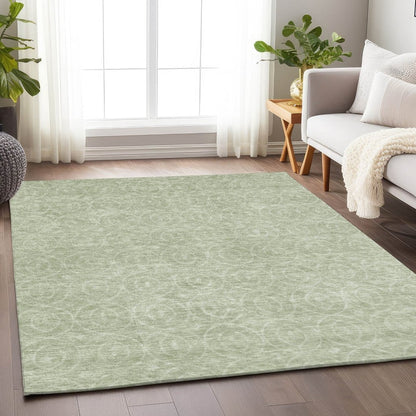 LOOMLAN Rugs Zafrine Green Washable Indoor-Outdoor Rug