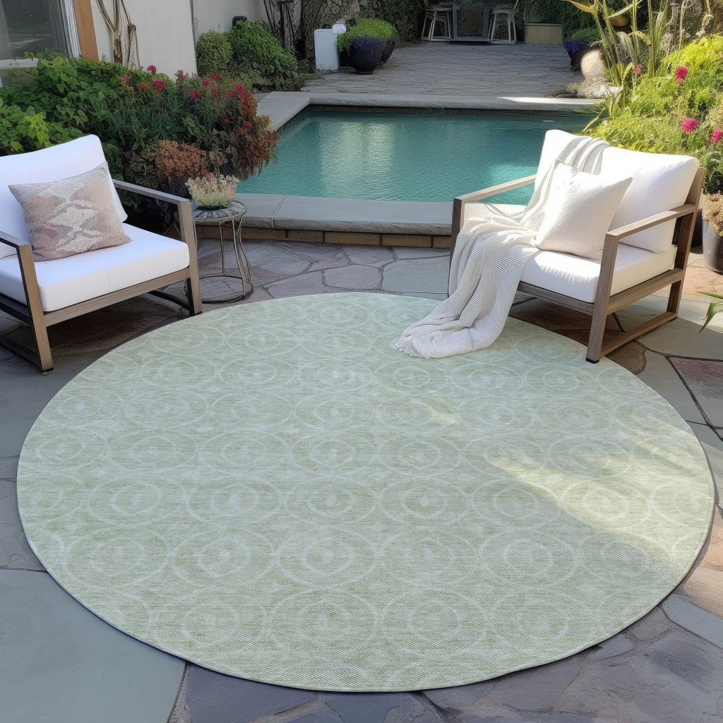 LOOMLAN Rugs Zafrine Green Washable Indoor-Outdoor Rug