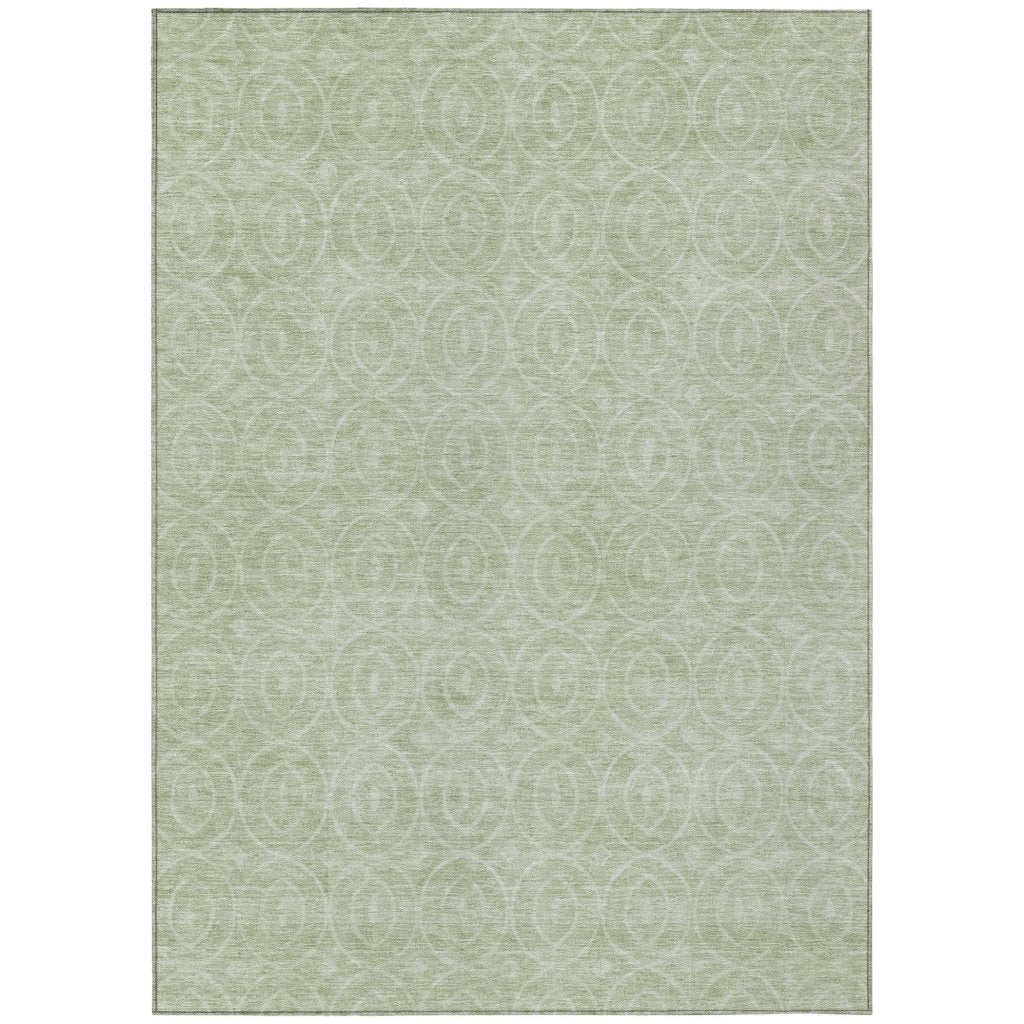 LOOMLAN Rugs Zafrine Green Washable Indoor-Outdoor Rug
