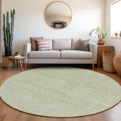 LOOMLAN Rugs Zafrine Green Washable Indoor-Outdoor Rug
