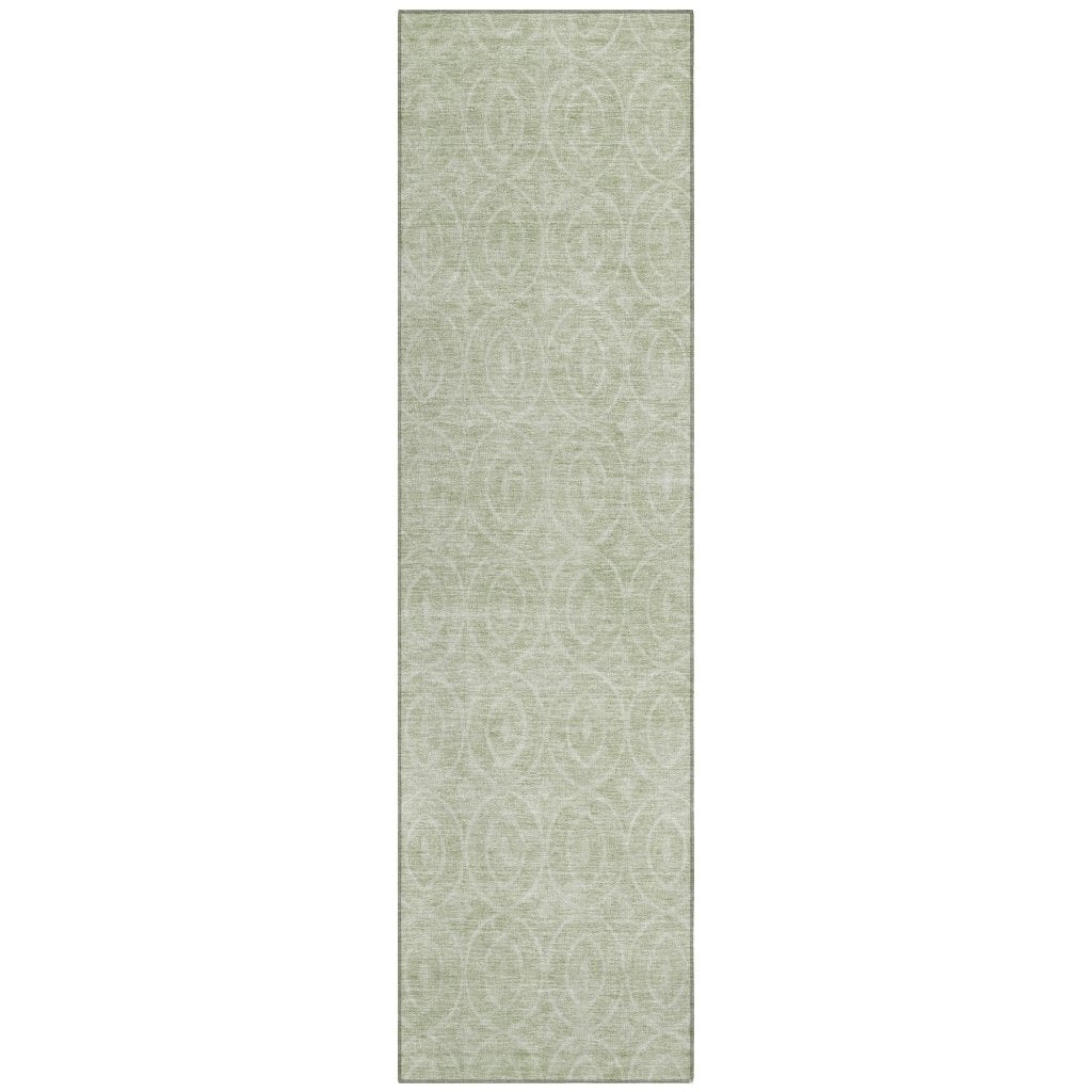 LOOMLAN Rugs Zafrine Green Washable Indoor-Outdoor Rug