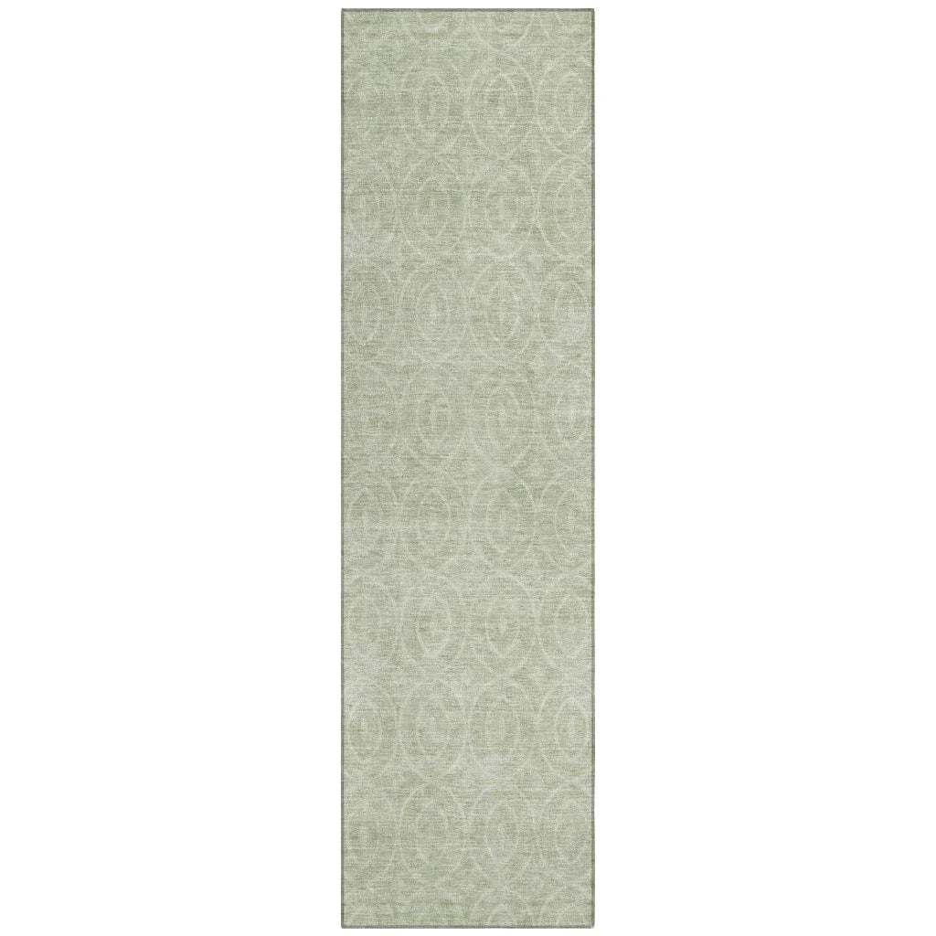 LOOMLAN Rugs Zafrine Green Washable Indoor-Outdoor Rug