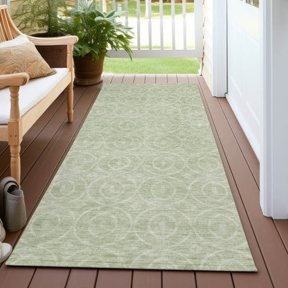 LOOMLAN Rugs Zafrine Green Washable Indoor-Outdoor Rug