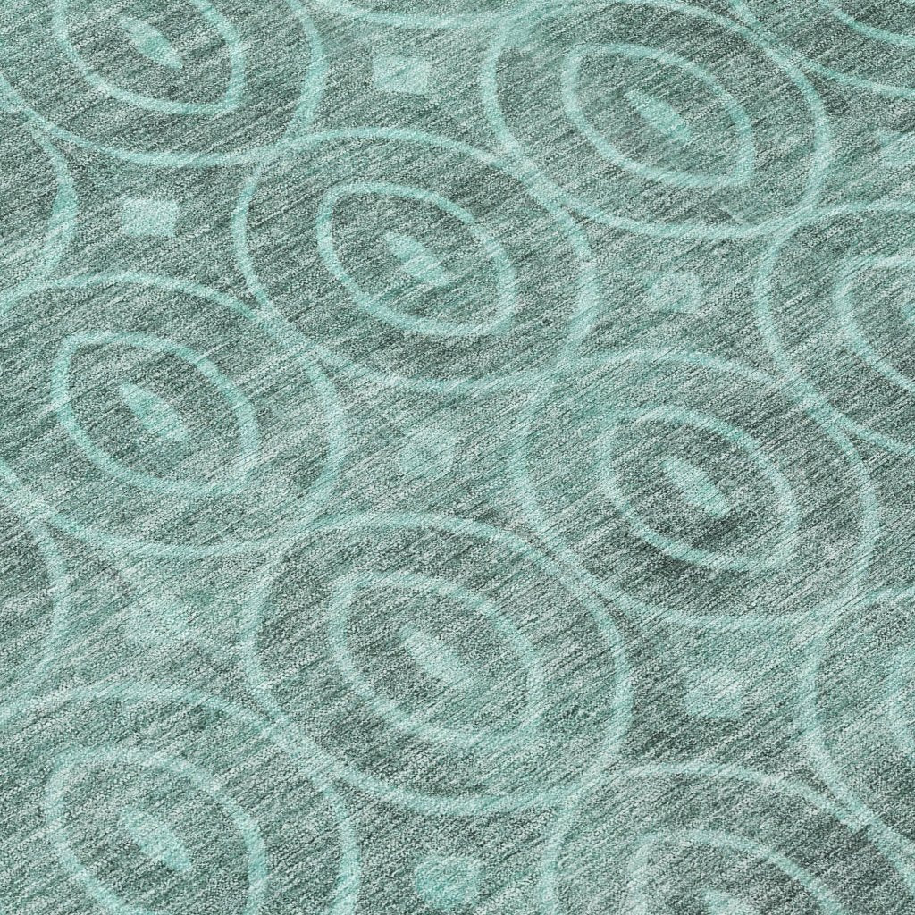 LOOMLAN Rugs Zafrine Teal Washable Indoor-Outdoor Rug