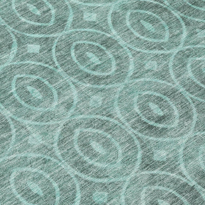 LOOMLAN Rugs Zafrine Teal Washable Indoor-Outdoor Rug