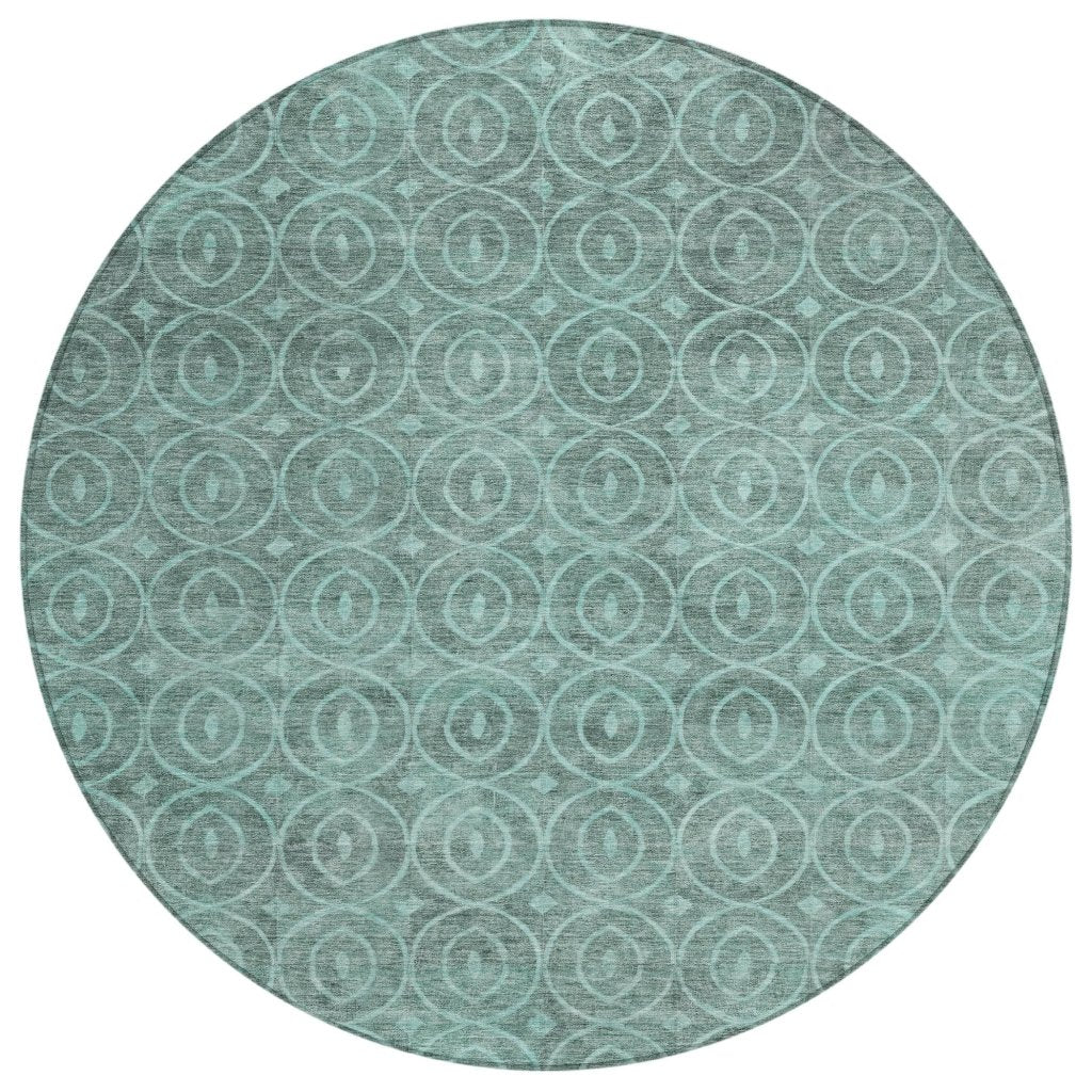 LOOMLAN Rugs Zafrine Teal Washable Indoor-Outdoor Rug