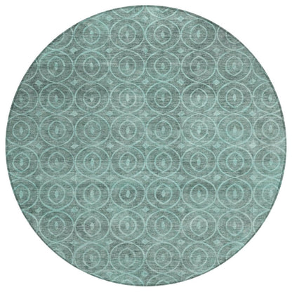 LOOMLAN Rugs Zafrine Teal Washable Indoor-Outdoor Rug