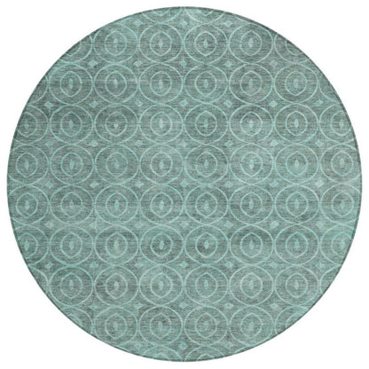 LOOMLAN Rugs Zafrine Teal Washable Indoor-Outdoor Rug