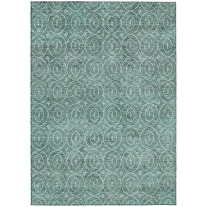 LOOMLAN Rugs Zafrine Teal Washable Indoor-Outdoor Rug