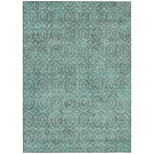 LOOMLAN Rugs Zafrine Teal Washable Indoor-Outdoor Rug