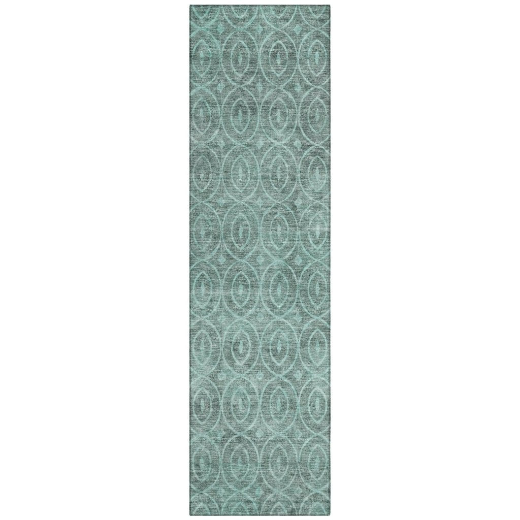 LOOMLAN Rugs Zafrine Teal Washable Indoor-Outdoor Rug